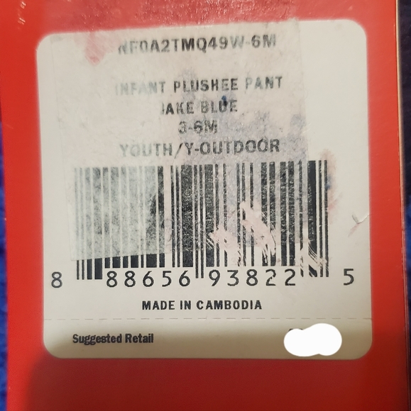 North Face Fuzzy Infant Baby Boy Plushee Fleece Pant Blue Size 3-6 Months New - Picture 5 of 5